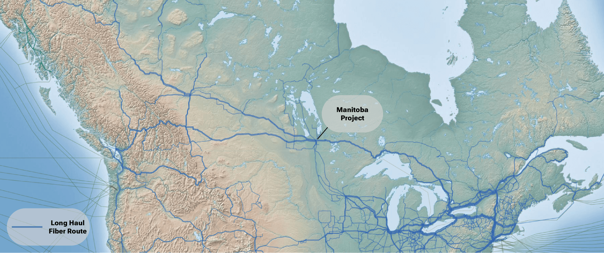 Long-haul fiber route connectivity through Manitoba